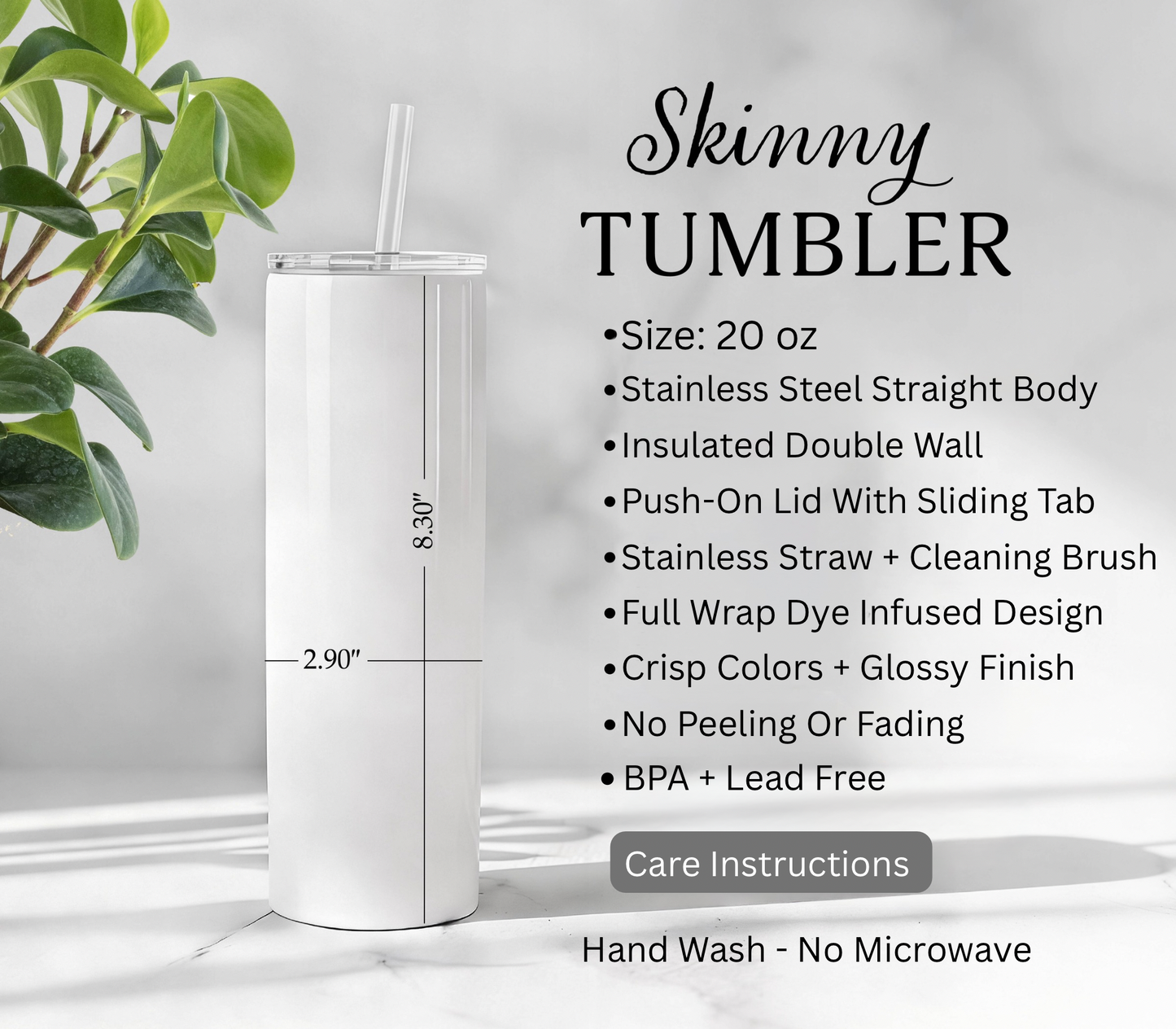 Ghosts + Pumpkins | 20 oz Skinny Tumbler | Free Shipping