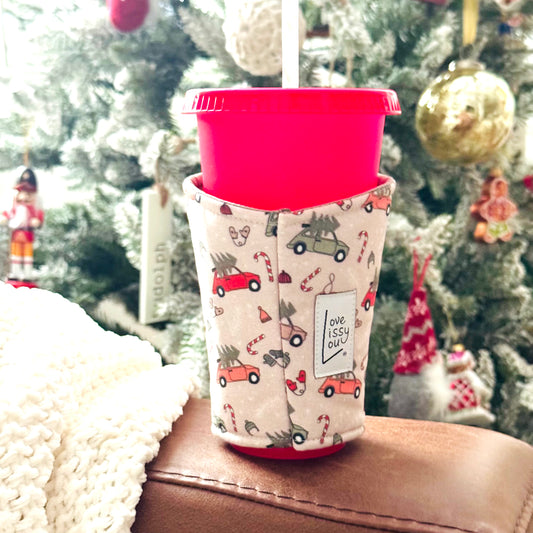 Christmas Tree Cars - Coffee Cozy