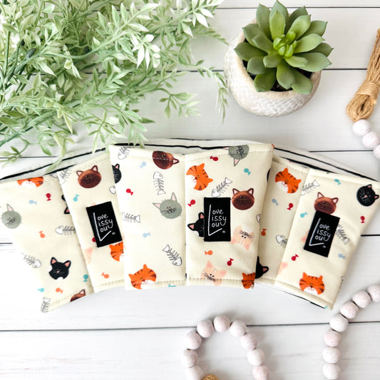 Cats + Snacks Iced Coffee Cozy | Handmade Reusable Cup Sleeve
