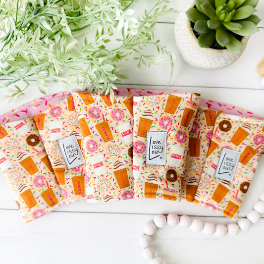 Coffee + Donuts Iced Coffee Cozy | Handmade Reusable Cup Sleeve