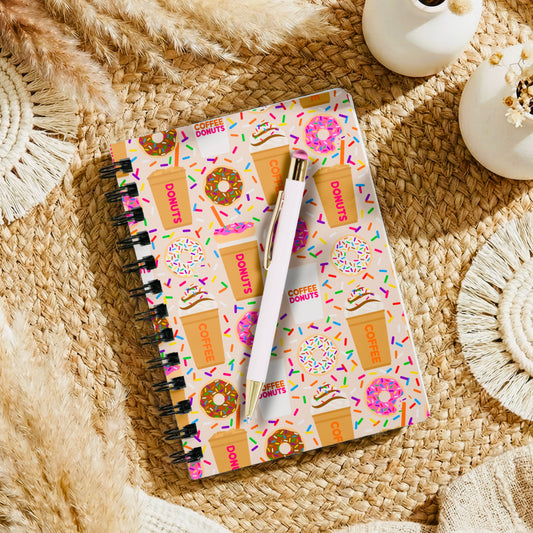coffee and donuts boutique spiral notebook journal