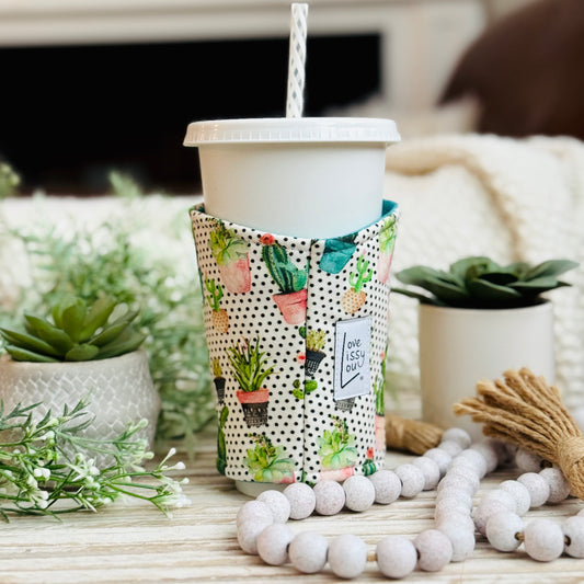 Cactus | Handmade Reusable Cup Sleeve