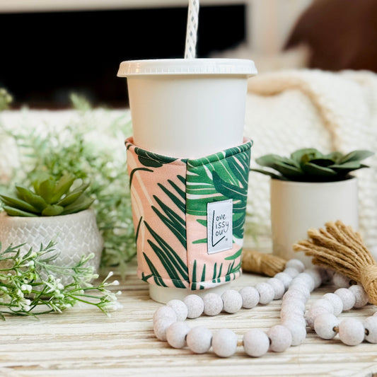 Tropical Palms | Handmade Reusable Cup Sleeve