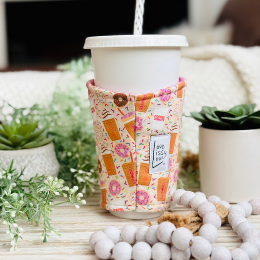 Donuts + Coffee| Handmade Reusable Cup Sleeve