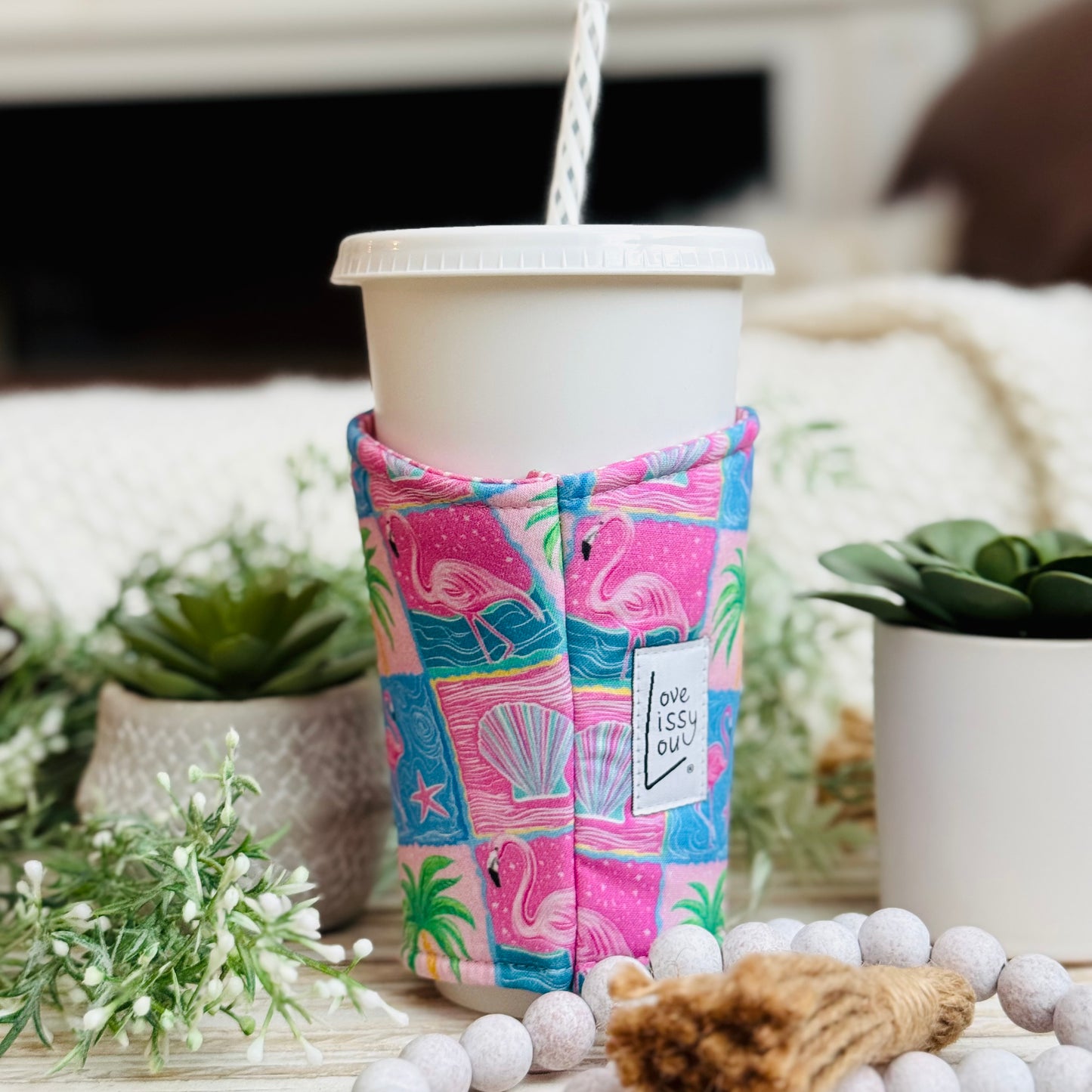 Flamingo | Handmade Reusable Cup Sleeve