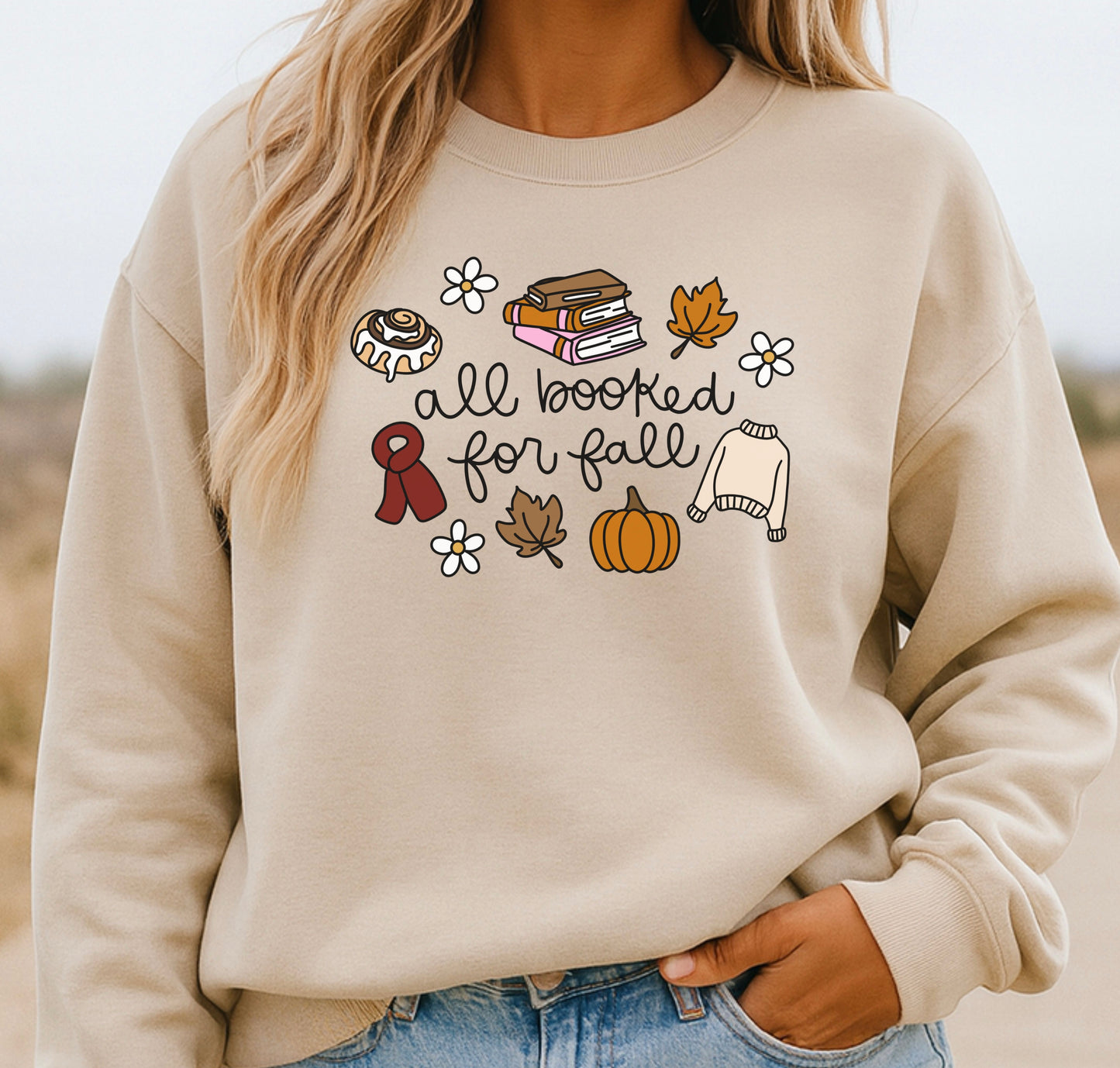 All Booked For Fall - Crewneck Sweatshirt
