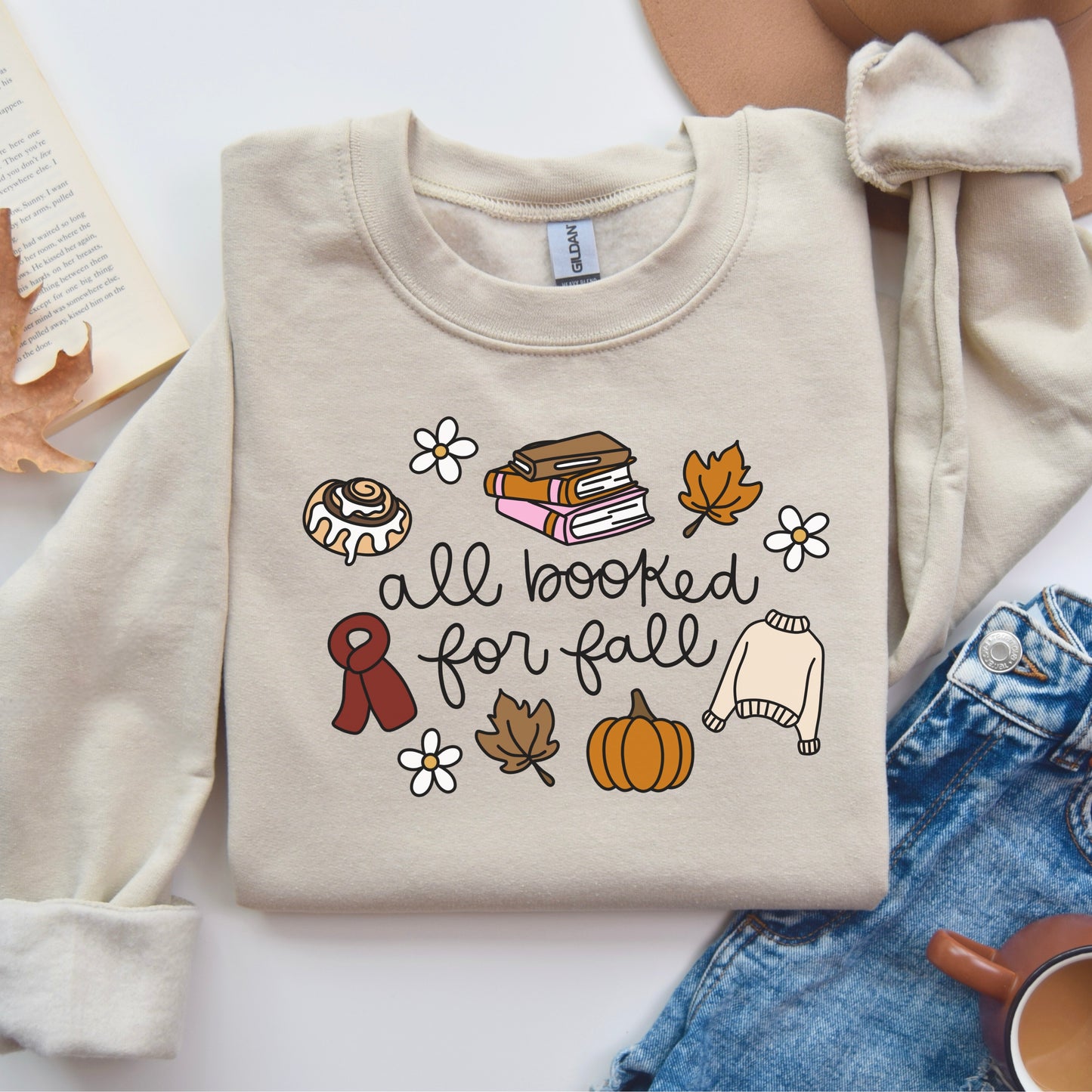 All Booked For Fall - Crewneck Sweatshirt