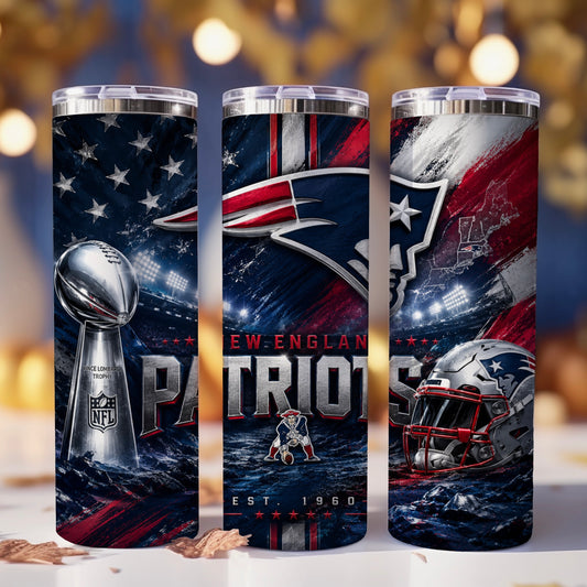 Patriots | 20 oz Skinny Tumbler | Free Shipping