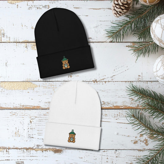 Teddy Bear Cup - Embroidered Beanie