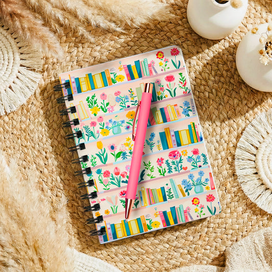spring bookshelf boutique spiral notebook journal