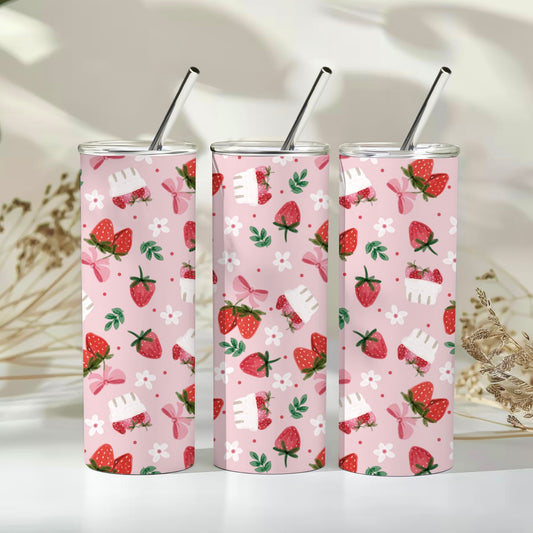 Strawberry Picking | 20 oz Skinny Tumbler | Free Shipping