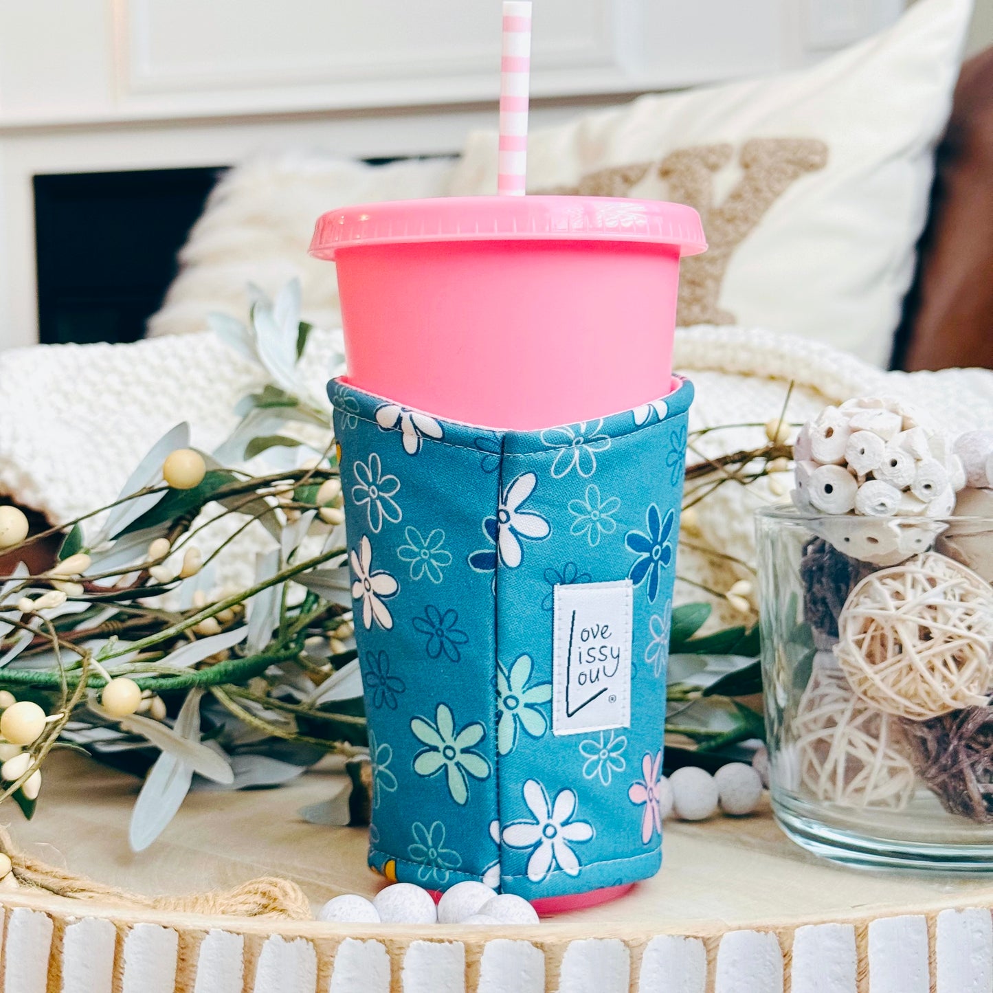 Doodle Flowers  - Coffee Cozy