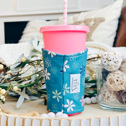 Doodle Flowers  - Coffee Cozy