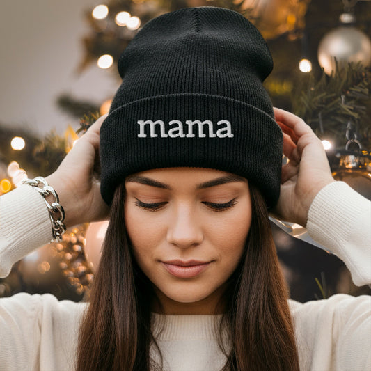 Mama- Embroidered Beanie