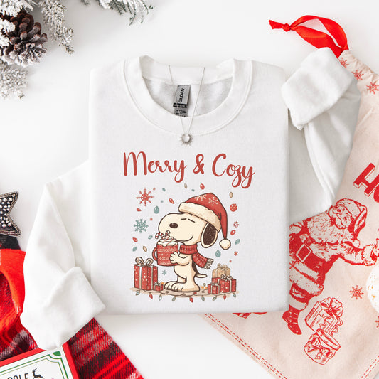 Merry + Cozy - Crewneck Sweatshirt (White)