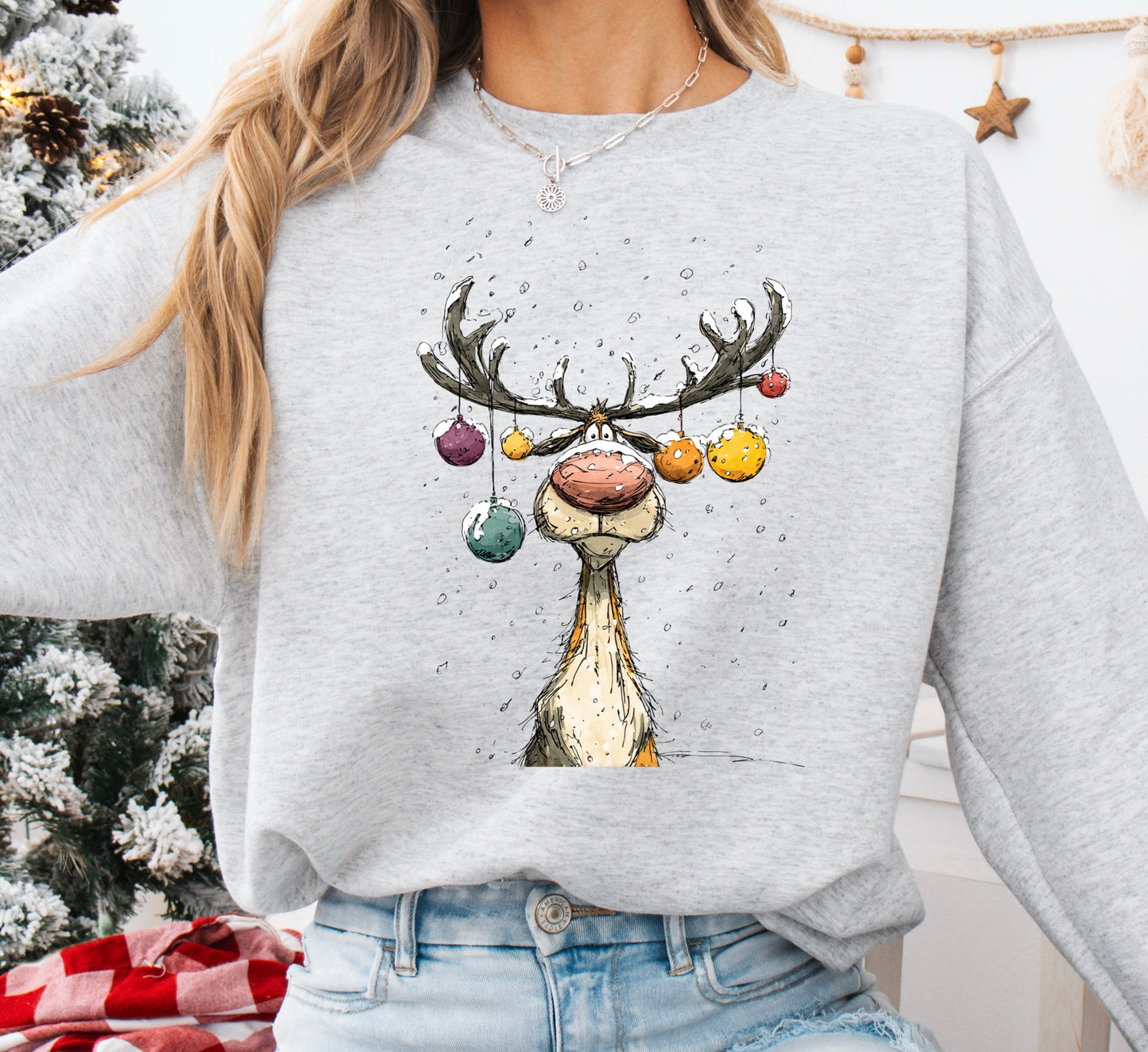 Jolly Reindeer - Crewneck Sweatshirt