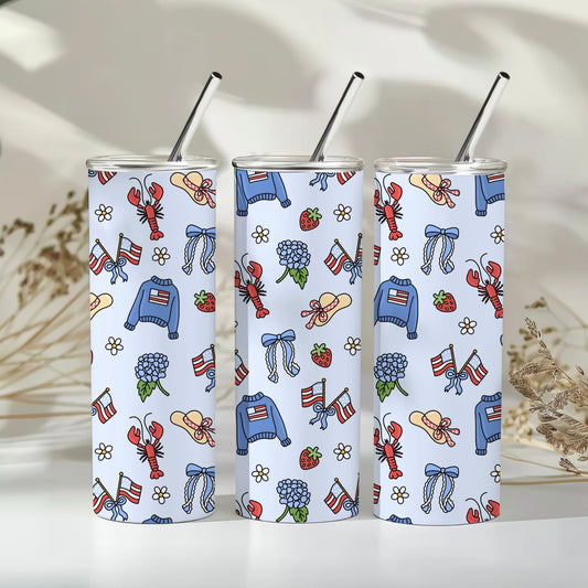 Coastal Americana | 20 oz Skinny Tumbler | Free Shipping