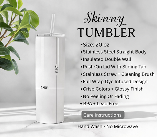 Maine State of Mind | 20 oz Skinny Tumbler | Free Shipping