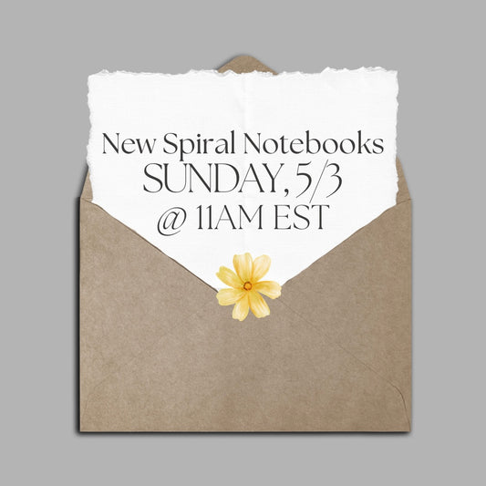 New Spiral Notebooks - Sunday, 5/3 @ 11AM EST