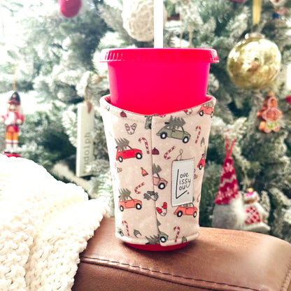 Christmas Tree Cars - Coffee Cozy