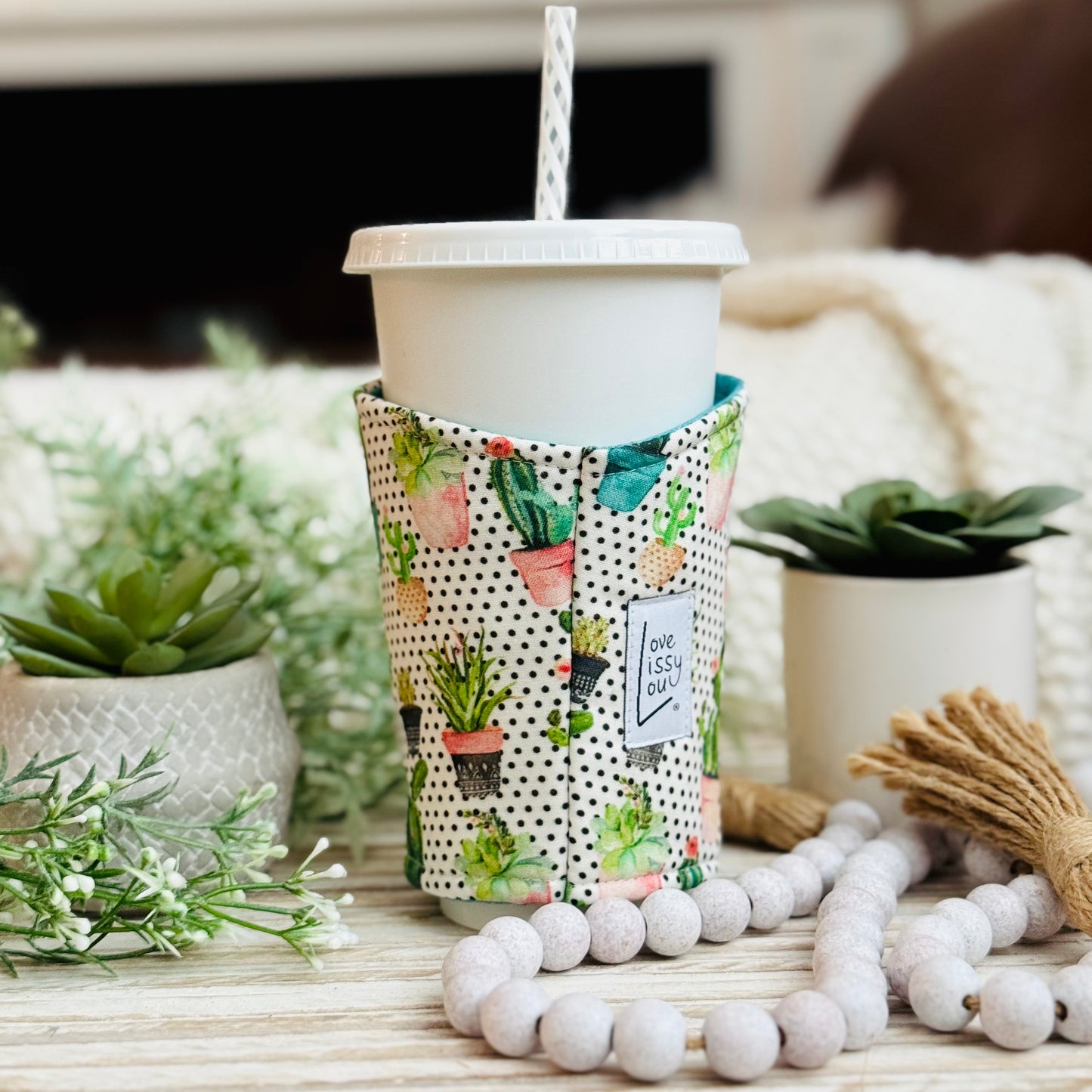 Cactus | Handmade Reusable Cup Sleeve