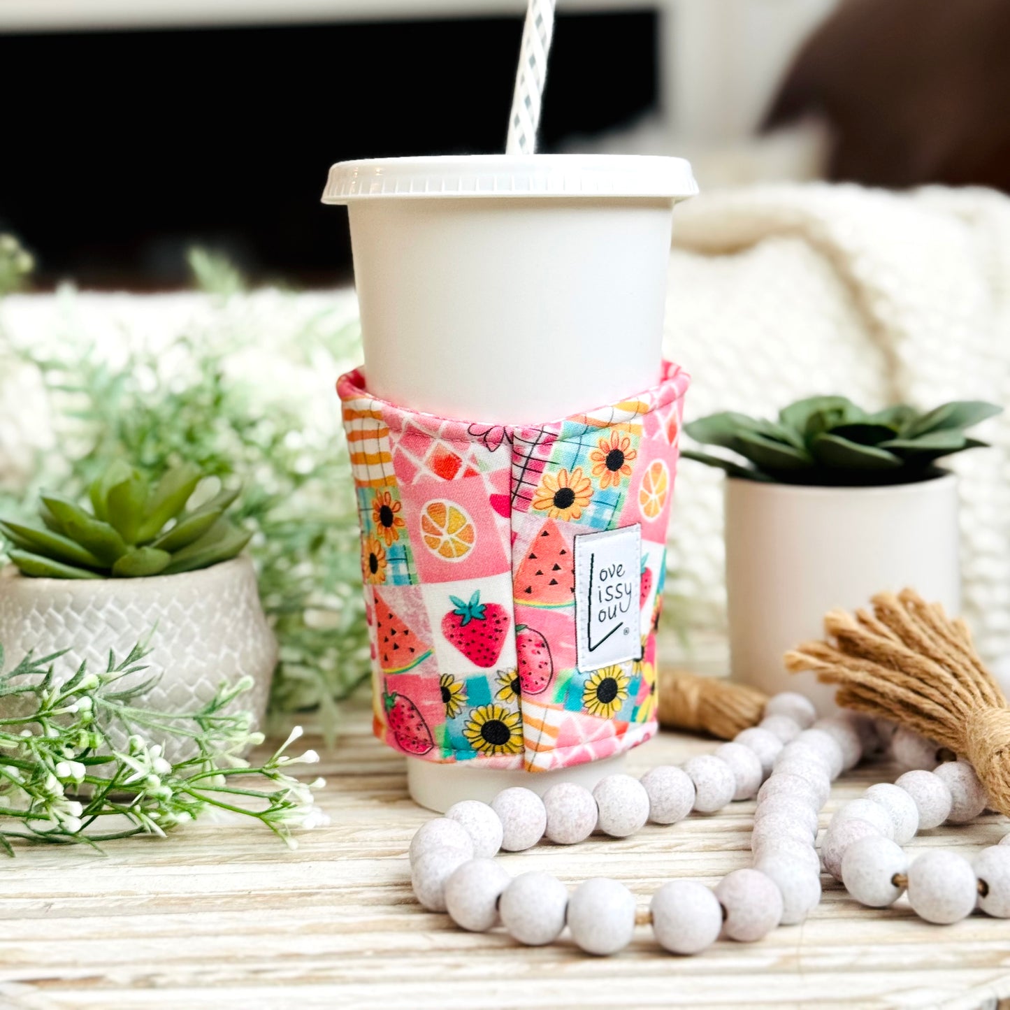 Summer Patchwork | Handmade Reusable Cup Sleeve