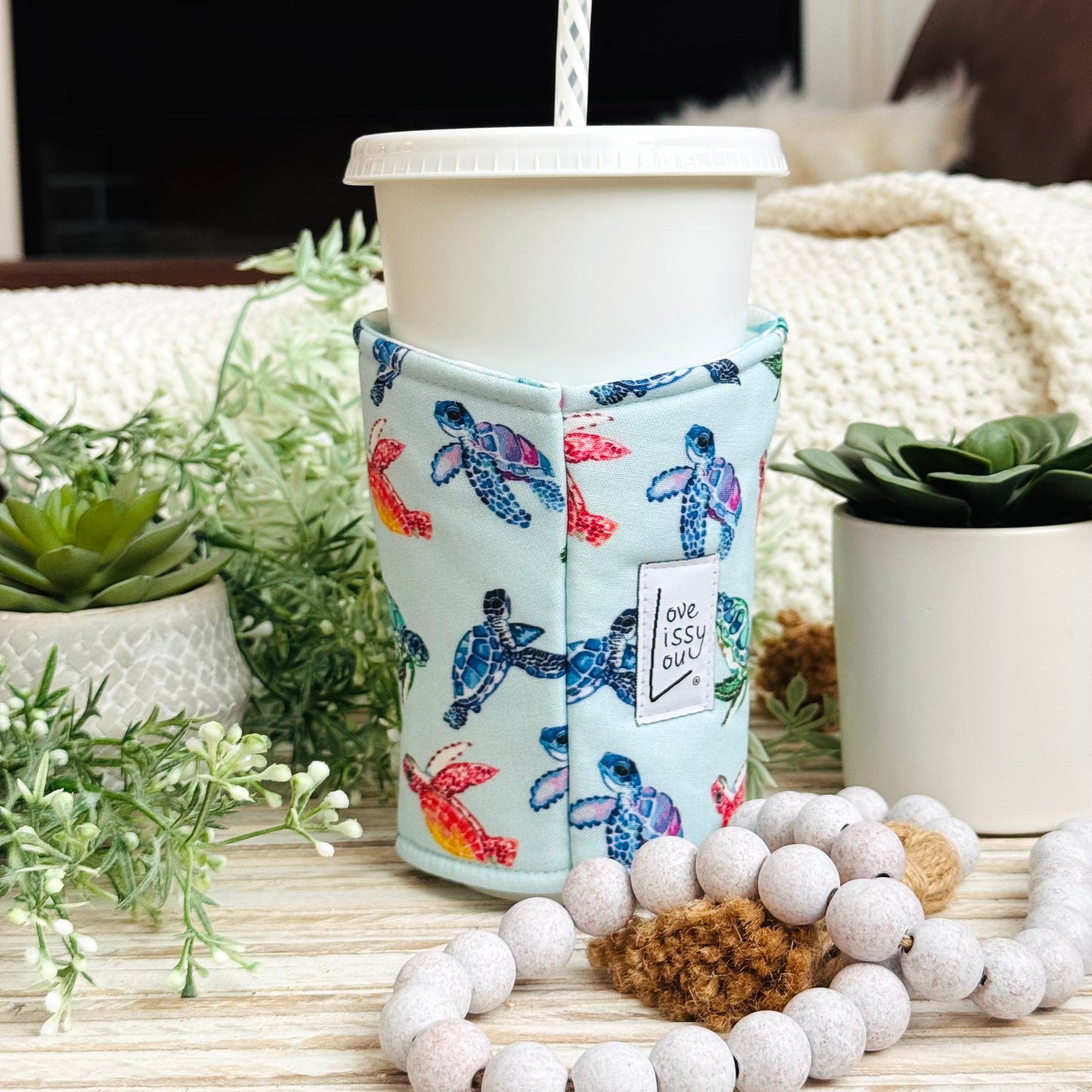 Sea Turtles | Handmade Reusable Cup Sleeve