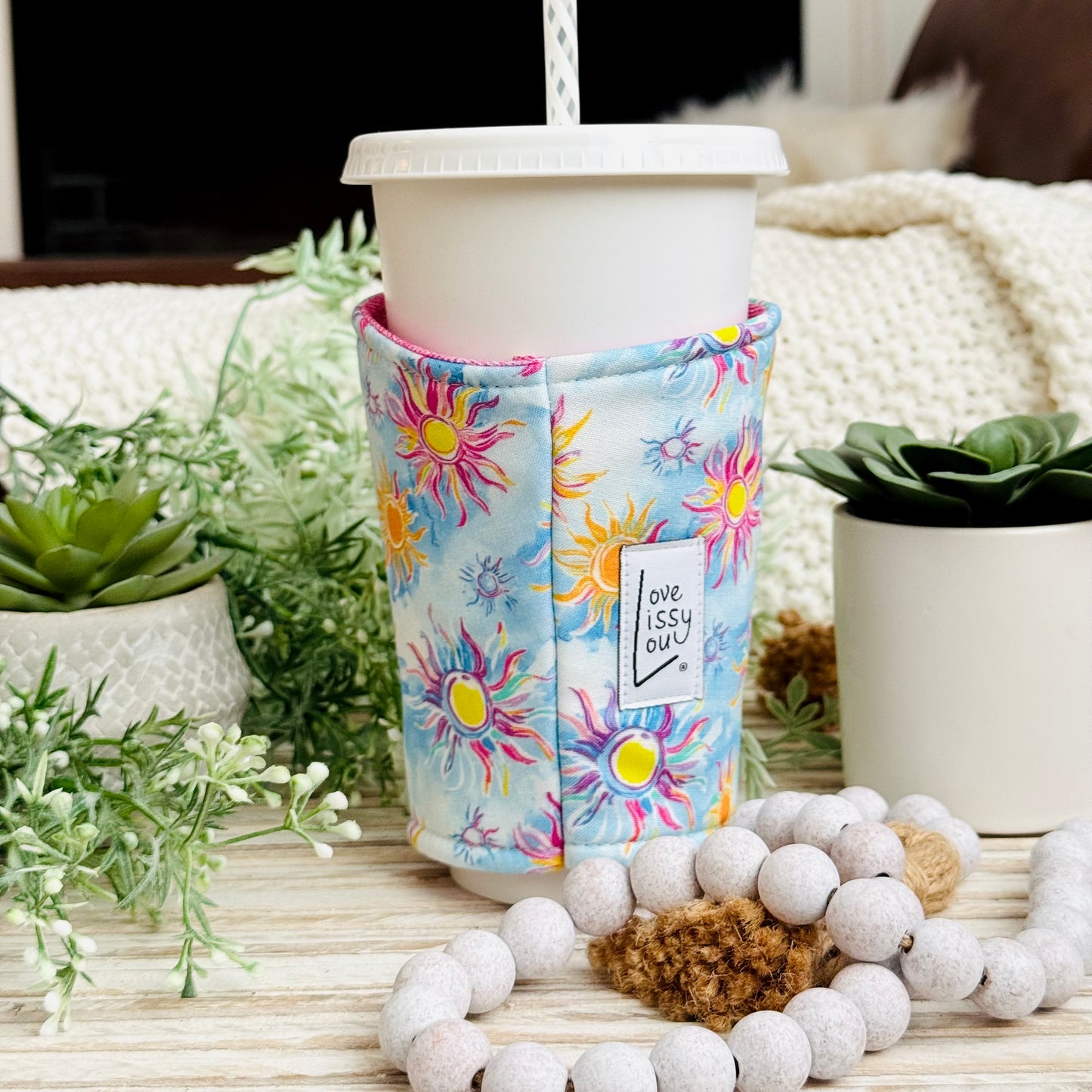 Watercolor Sun | Handmade Reusable Cup Sleeve