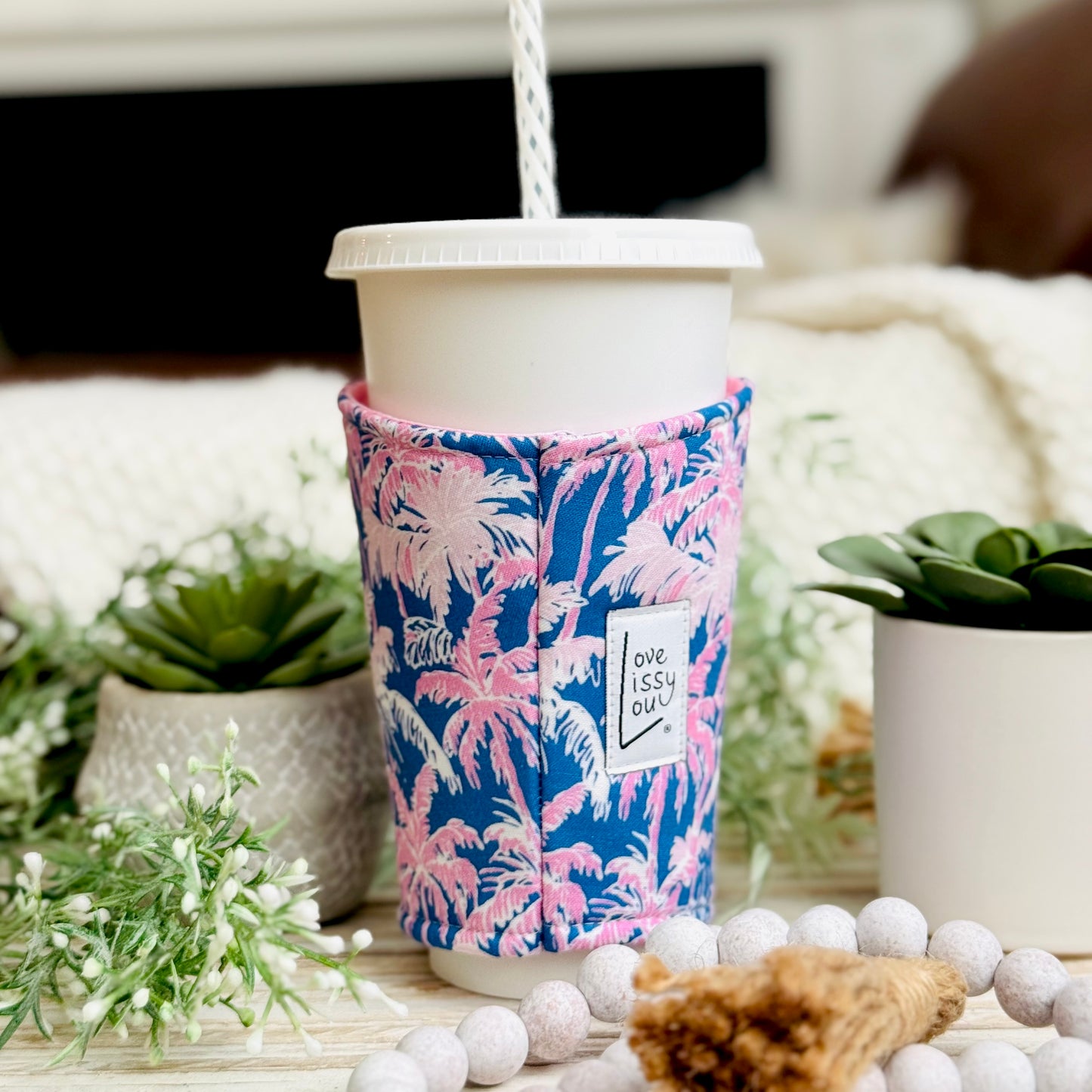 Preppy Palms | Handmade Reusable Cup Sleeve