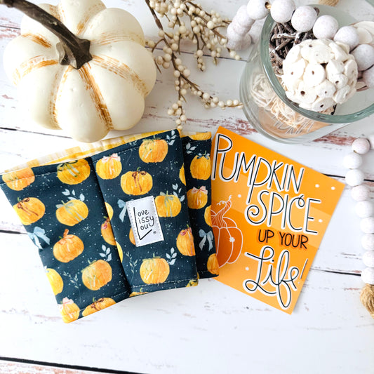 Pumpkins + Bows Cozy