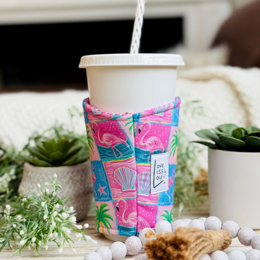 Flamingo | Handmade Reusable Cup Sleeve