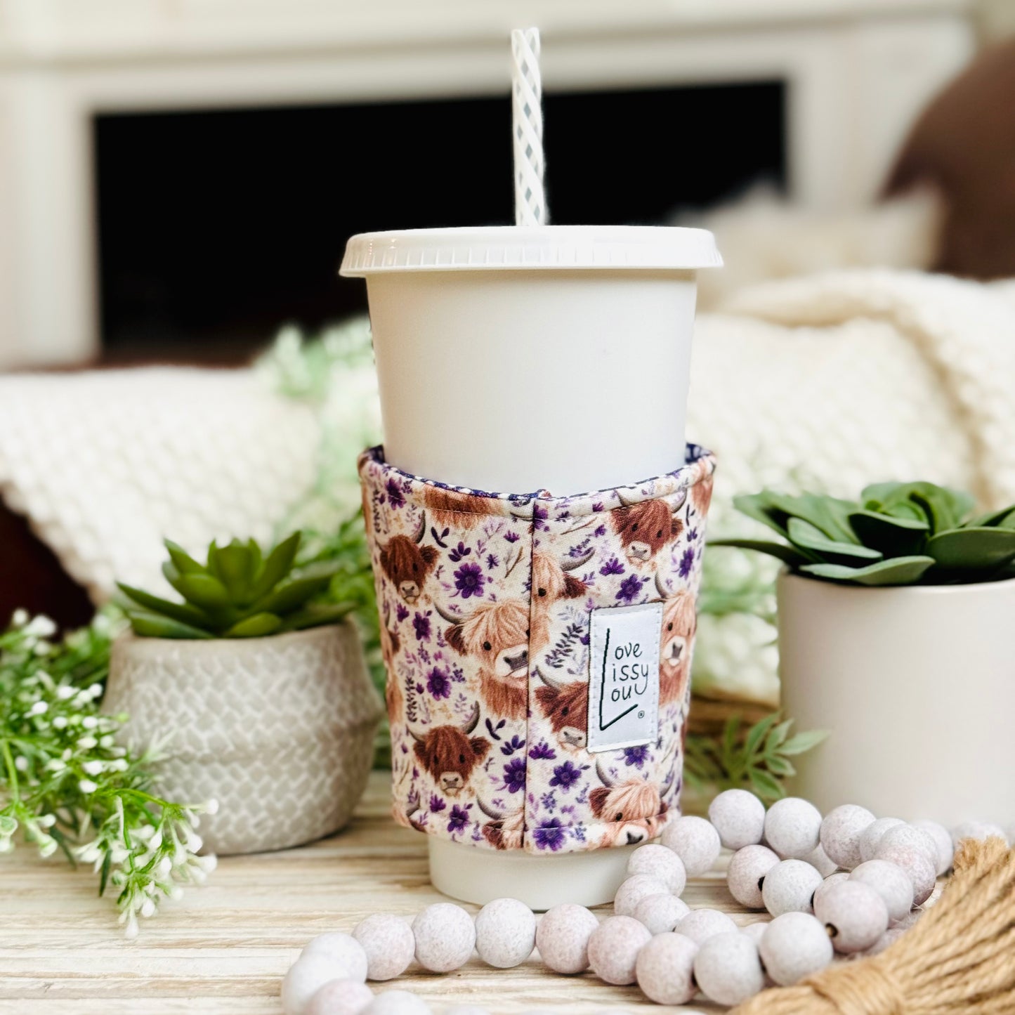 Highland Cows | Handmade Reusable Cup Sleeve