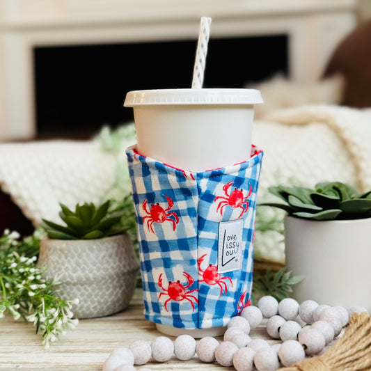 Red Crabs | Handmade Reusable Cup Sleeve