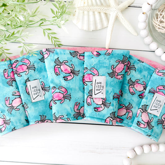 Pink Watercolor Crabs