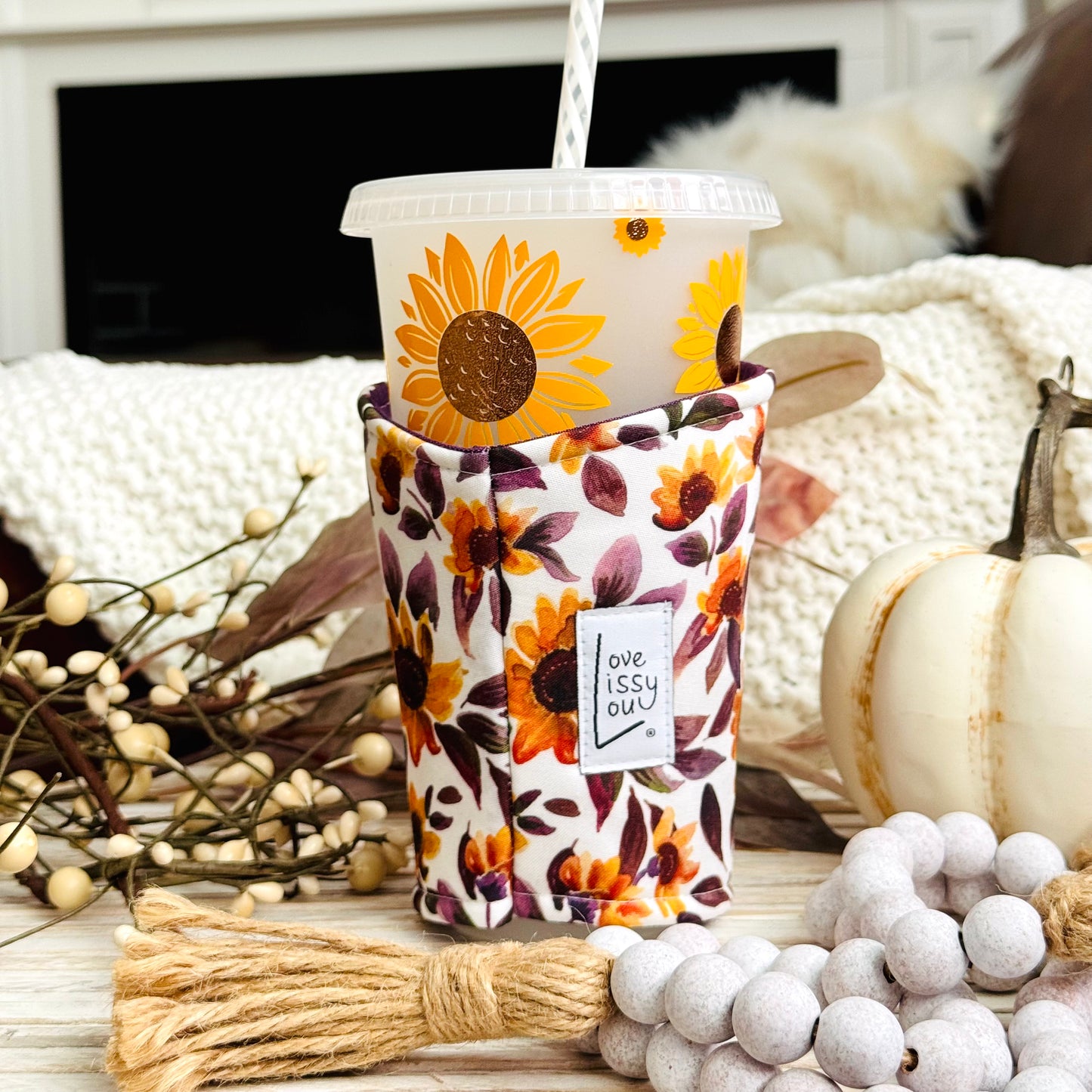 Sunset Sunflowers| Handmade Reusable Cup Sleeve