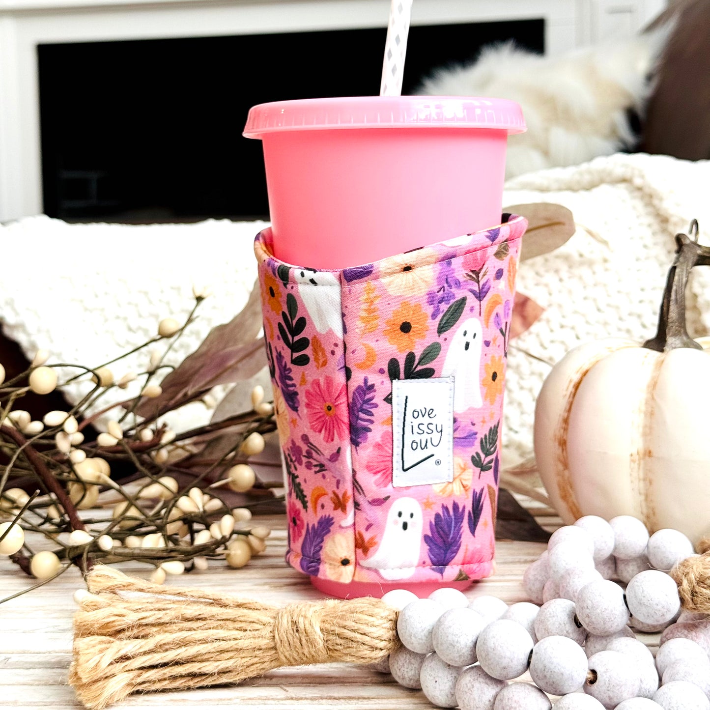 Ghost Garden | Handmade Reusable Cup Sleeve