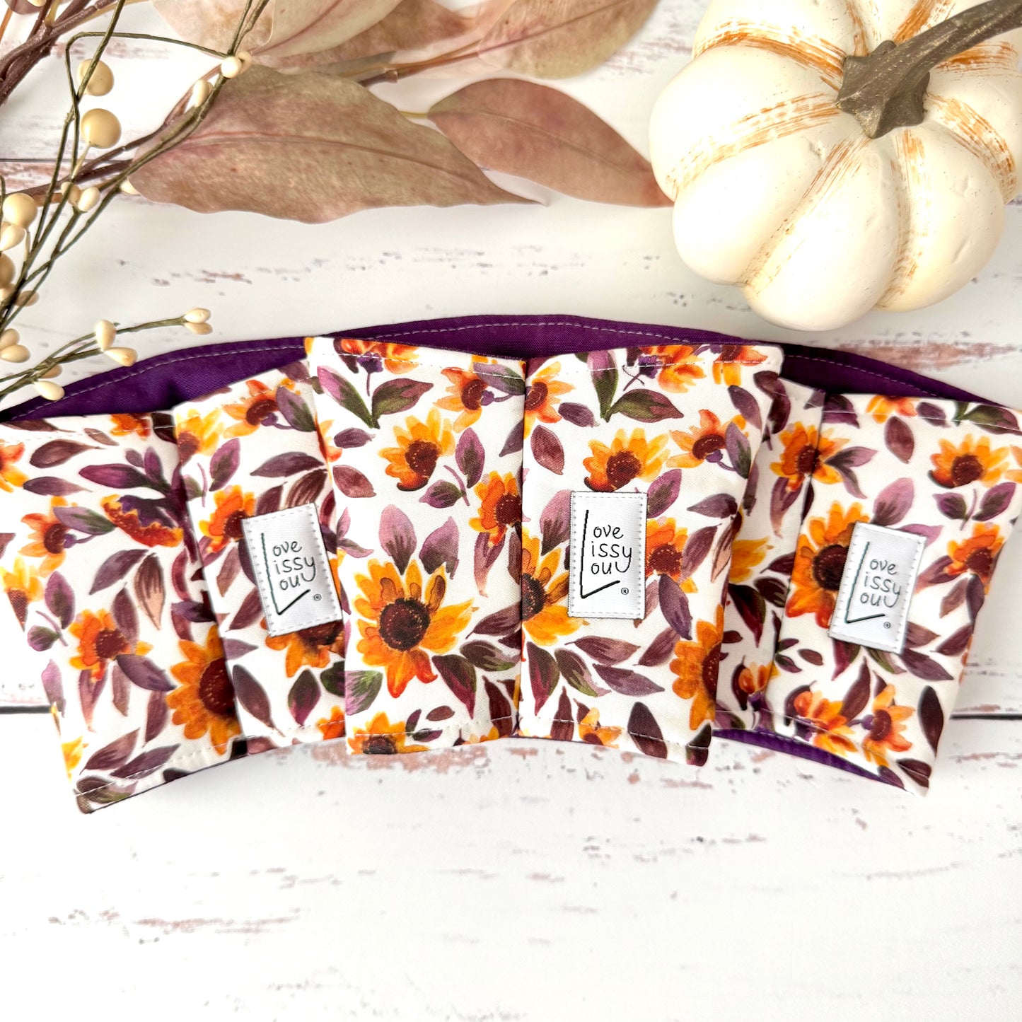 Sunset Sunflowers| Handmade Reusable Cup Sleeve