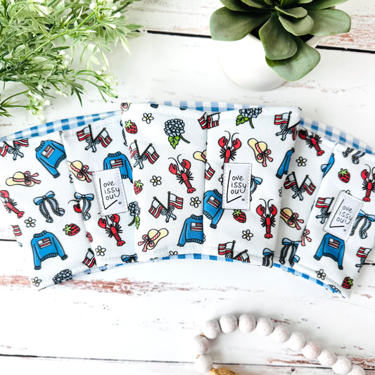 Coastal Americana Iced Coffee Cozy | Handmade Reusable Cup Sleeve