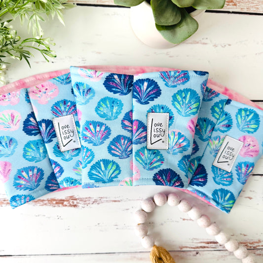 Mermaid Shells Iced Coffee Cozy | Handmade Reusable Cup Sleeve