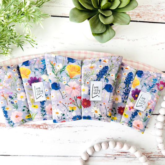 Wildflowers Iced Coffee Cozy | Handmade Reusable Cup Sleeve