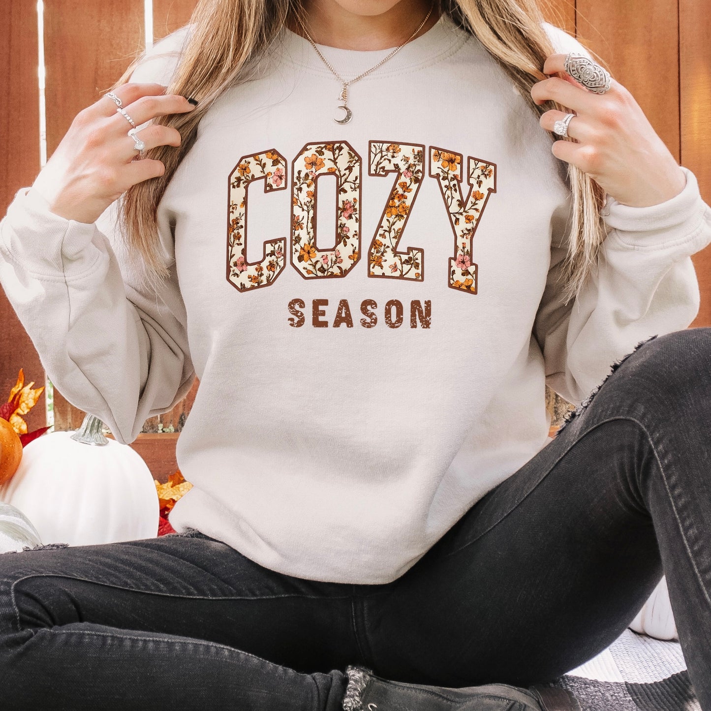 Cozy Season Floral - Crewneck Sweatshirt