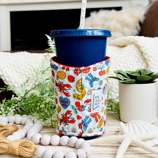 La Dolce Vita Iced Coffee Cozy | Handmade Reusable Cup Sleeve