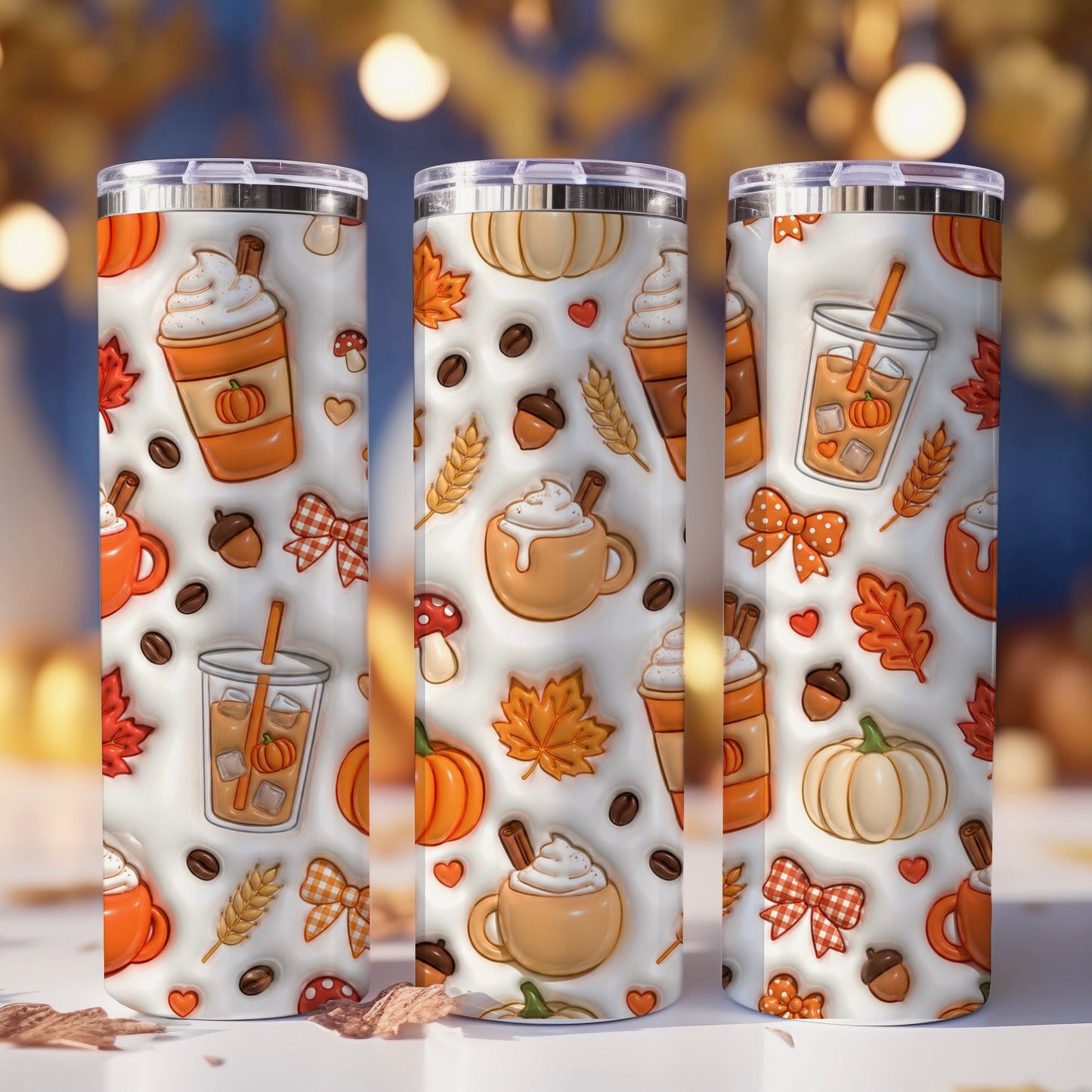 Pumpkin Spice Latte 3D | 20 oz Skinny Tumbler | Free Shipping