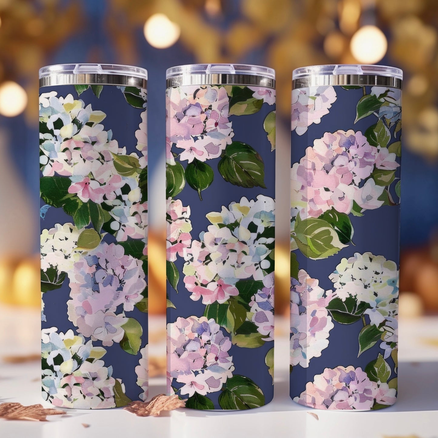 Hydrangea | Skinny Tumbler | Free Shipping + Personalization