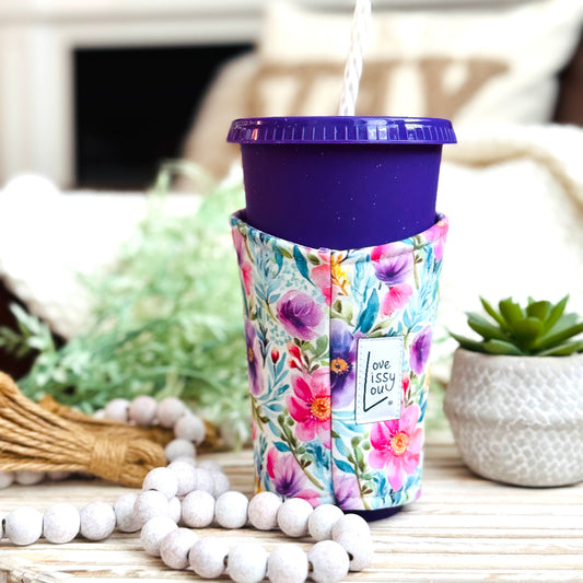 Watercolor Floral - Coffee Cozy