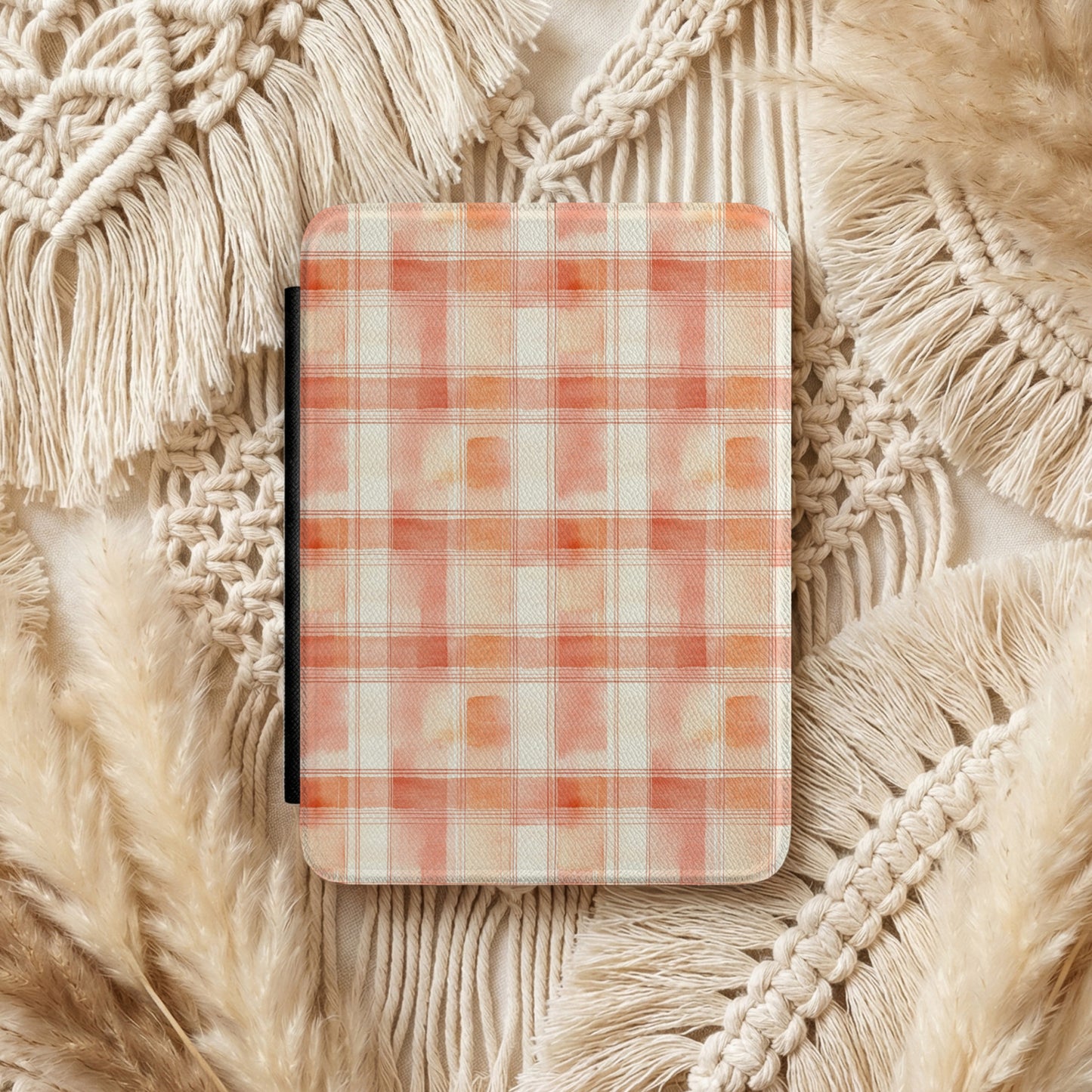 Watercolor Peach Plaid | Kindle Cases | Free Shipping + Personalization