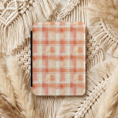 Watercolor Peach Plaid | Kindle Cases | Free Shipping + Personalization