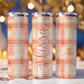 Watercolor Peach Plaid | Skinny Tumbler | Free Shipping + Personalization