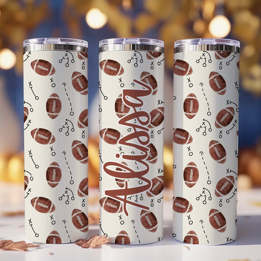 Football | Skinny Tumbler | Free Shipping + Personalization