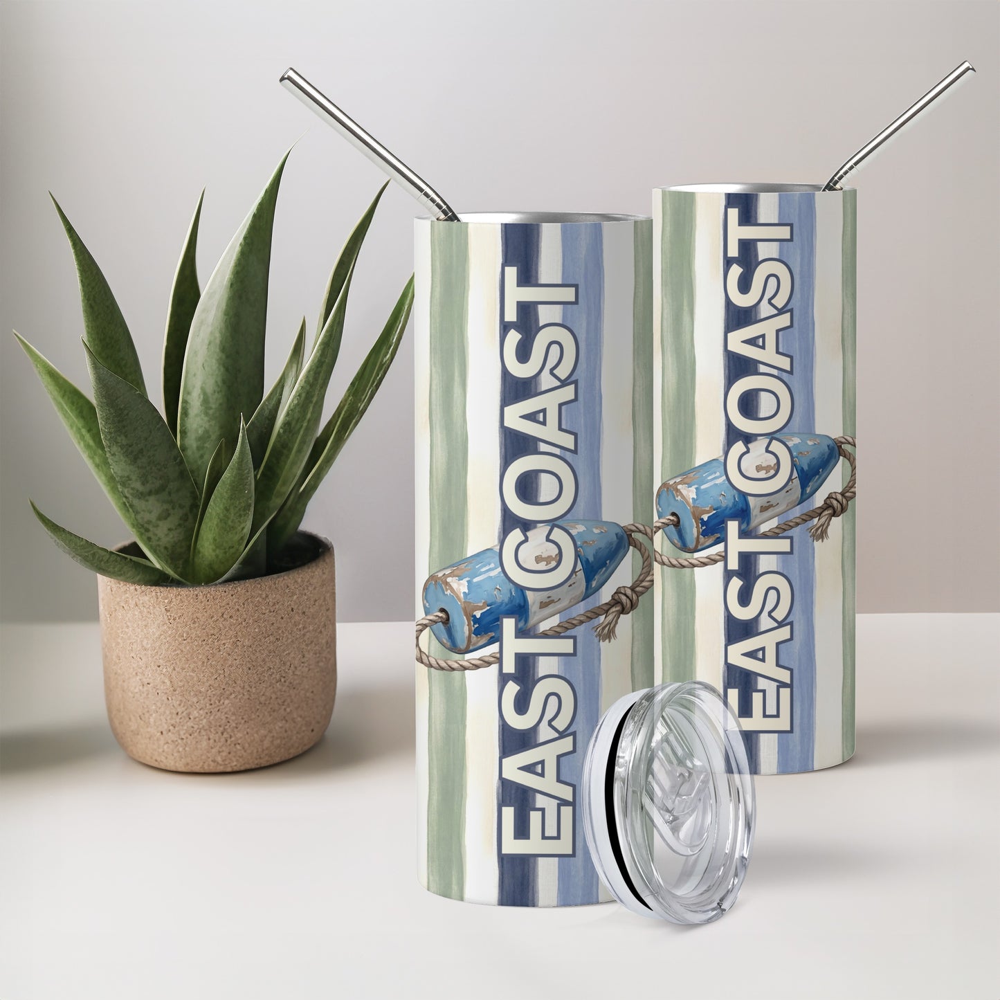 East Coast Stripes Skinny Tumbler | Free Shipping